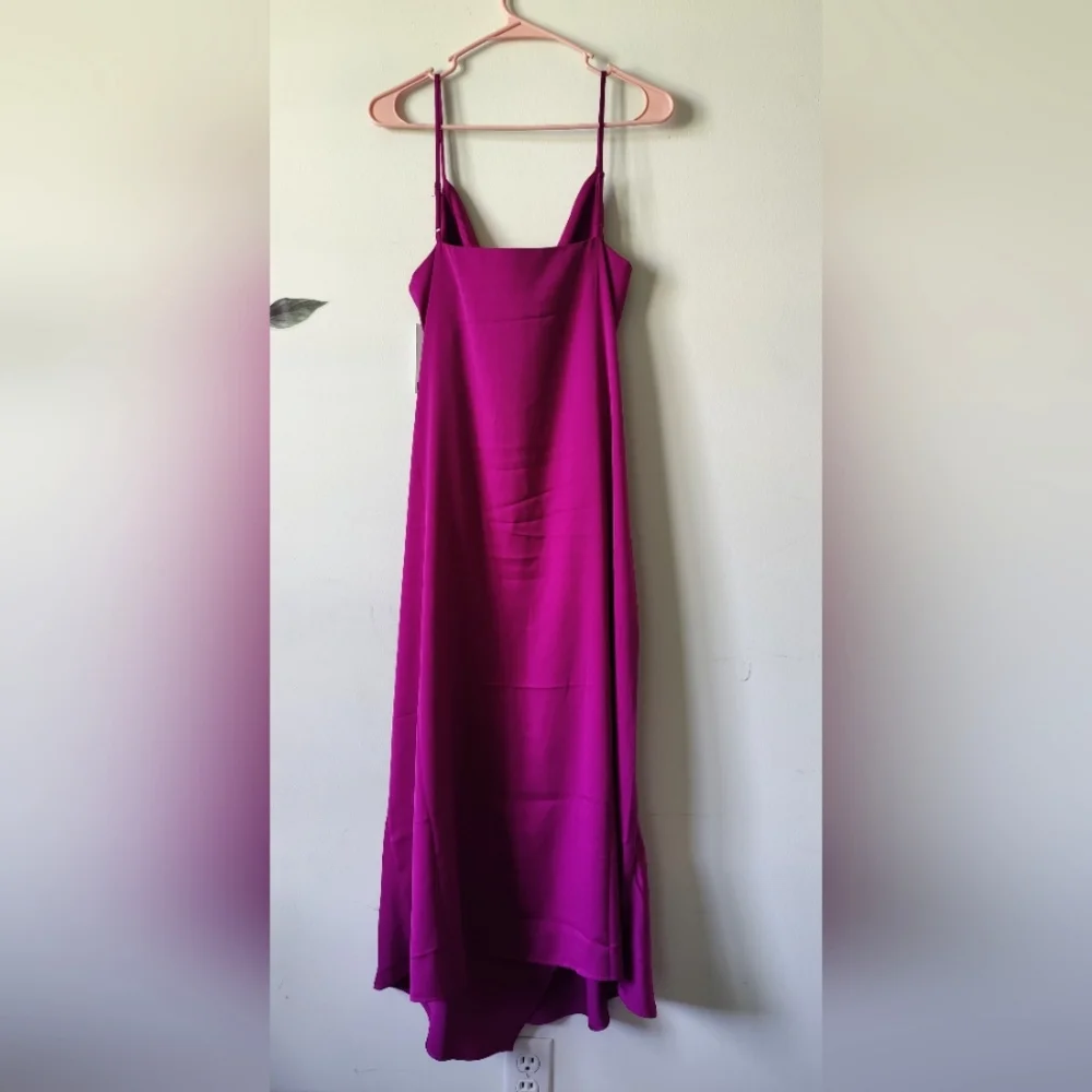 NWT DEX Fuschia  Berry Satin Slip Dress - Picture 9 of 10